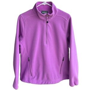 L.L. Bean 1/2 Zip Polartec Fleece Pullover Size Medium Lilac Purple Zip Pockets